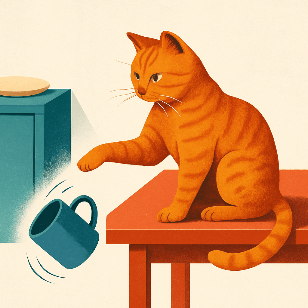 Why do cats knock things off tables?