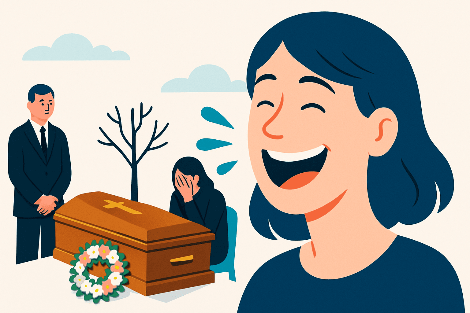 Why do we laugh at funerals, and should we feel bad about it?