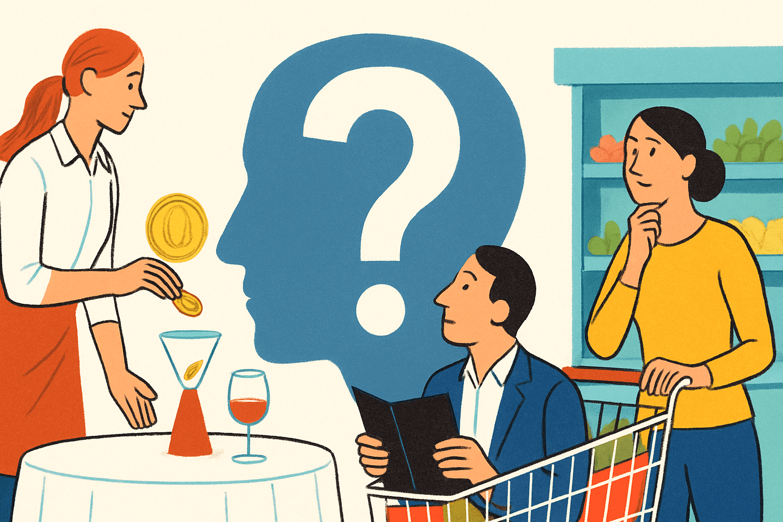 Why do we tip in restaurants but not in supermarkets?